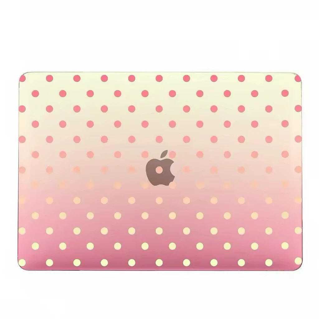 Apple macbook Air Pro Neo 11 12 13 13.6 14 15 16 inch clear pink yellow polka dotty case cover protector