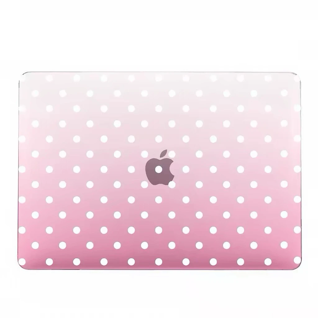 Apple macbook Air Pro Neo 11 12 13 13.6 14 15 16 inch clear pink dotty case cover protector