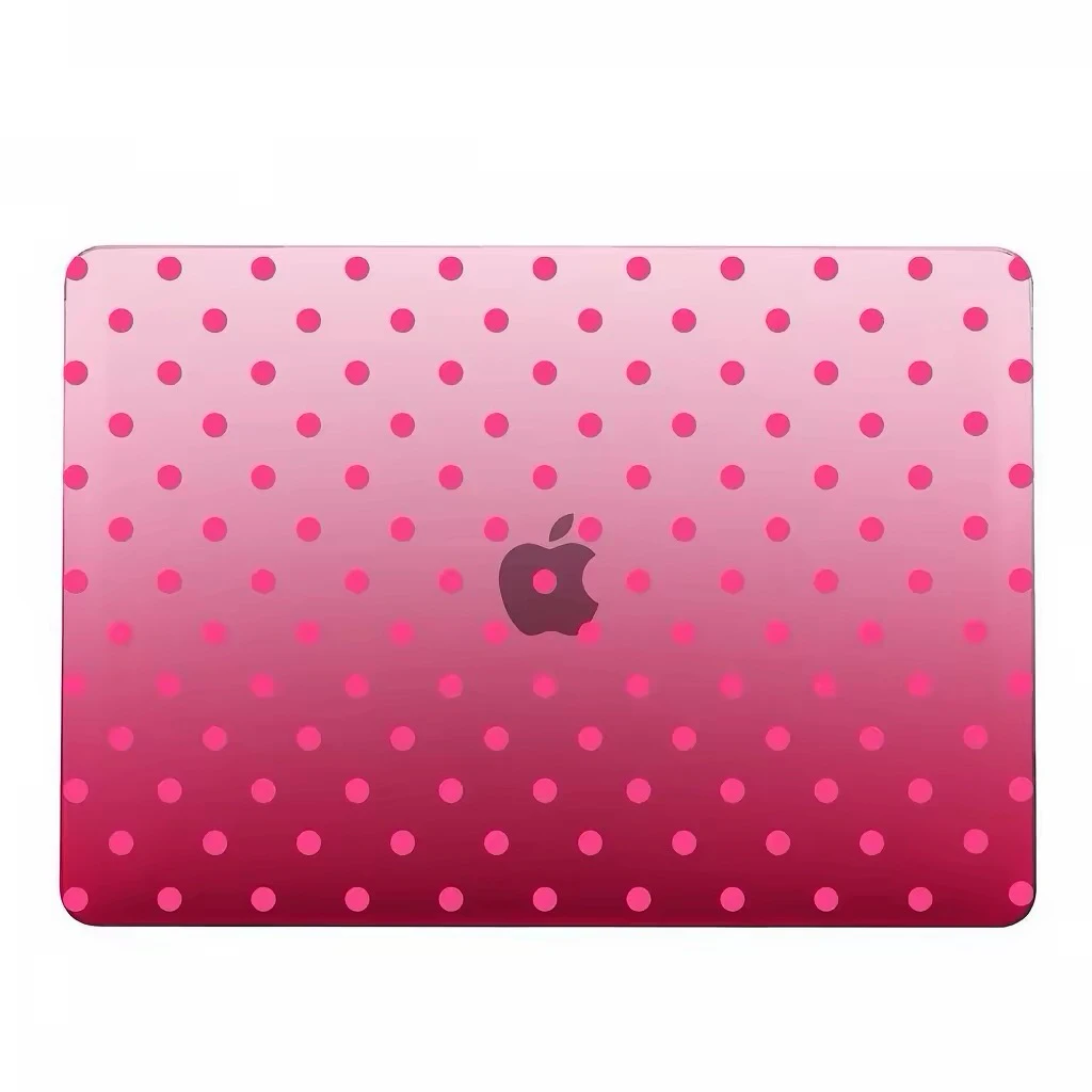 Apple macbook Air Pro Neo 11 12 13 13.6 14 15 16 inch clear red dotty case cover protector