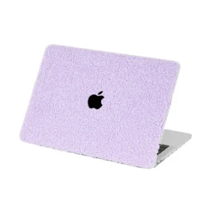 Apple macbook Air Pro Neo 11 12 13 13.6 14 15 16 inch light purple fluffy sheep-fur like textured case cover protector