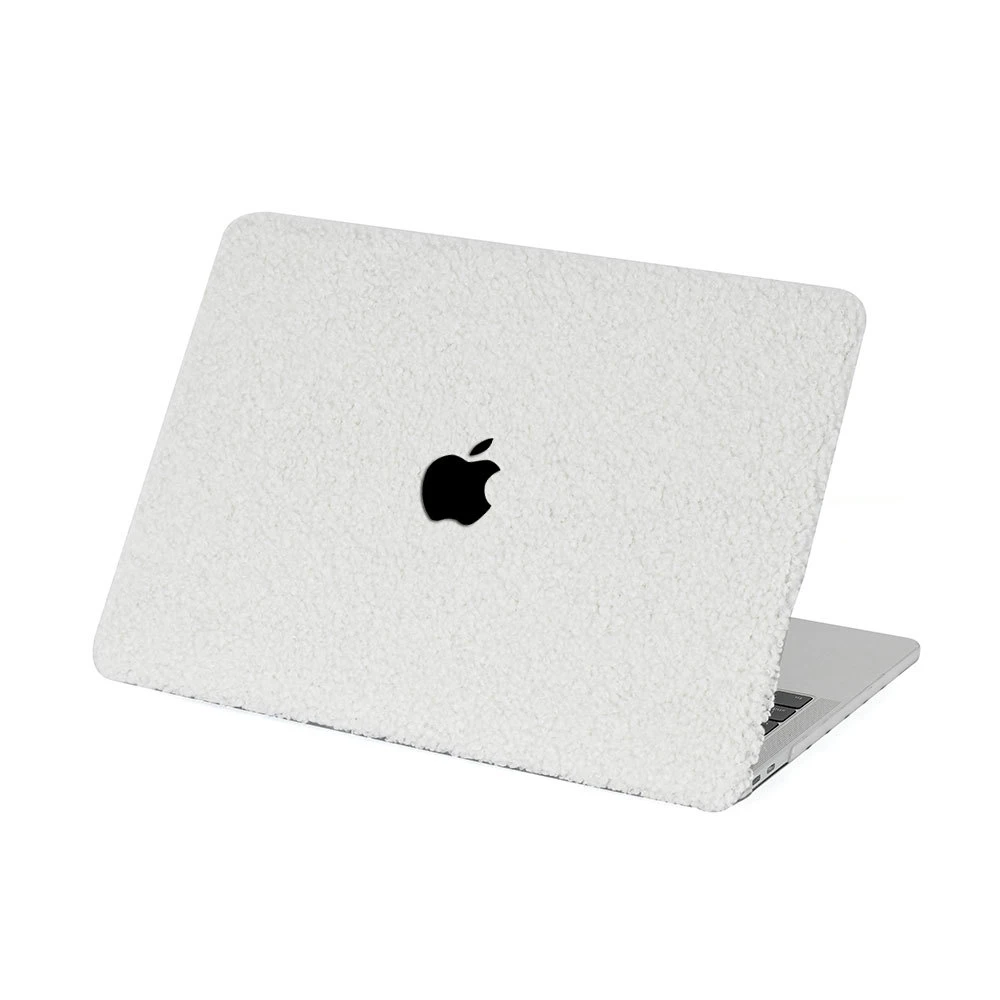 Apple macbook Air Pro Neo 11 12 13 13.6 14 15 16 inch white fluffy sheep-fur like textured case cover protector