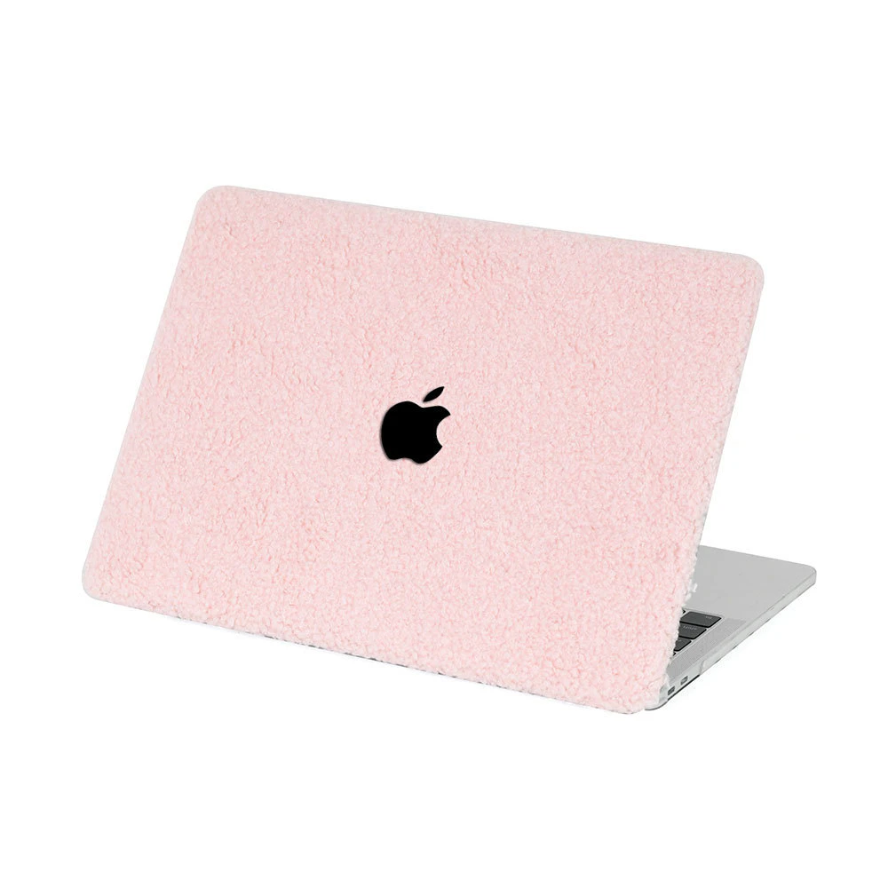 Apple macbook Air Pro Neo 11 12 13 13.6 14 15 16 inch fluffy peach sheep-fur like textured case cover protector