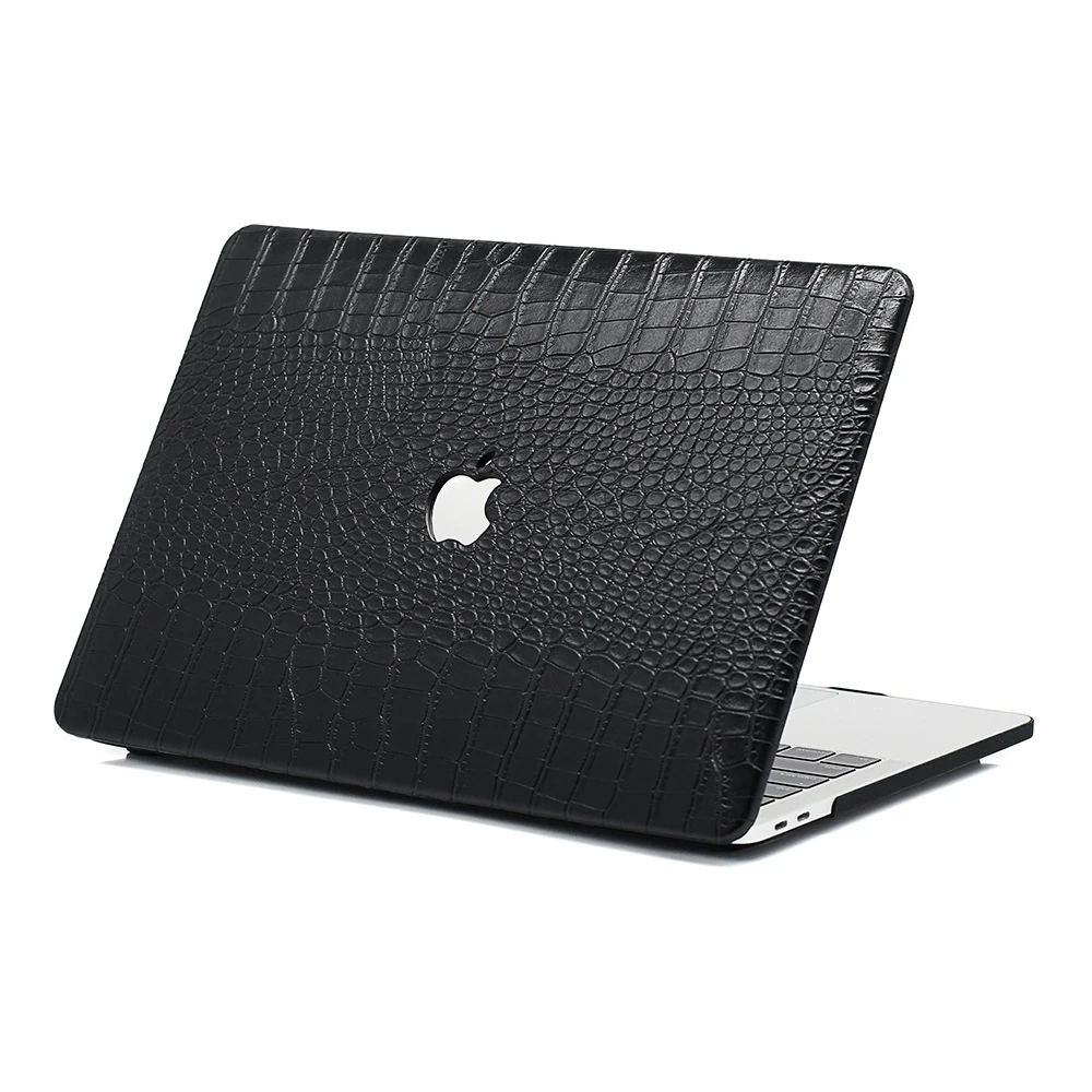 Apple macbook Air Pro Neo 11 12 13 13.6 14 15 16 inch exotic black crocodile leather case cover protector