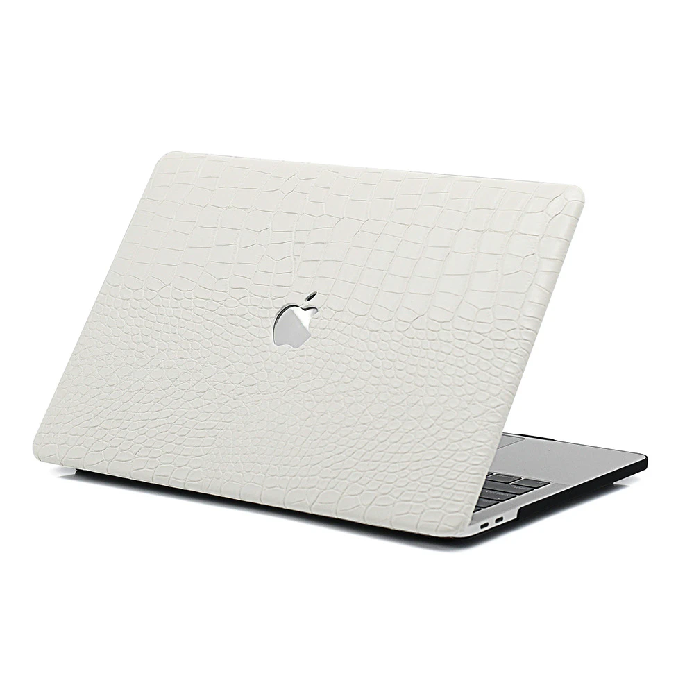 Apple macbook Air Pro Neo 11 12 13 13.6 14 15 16 inch exotic white crocodile leather case cover protector