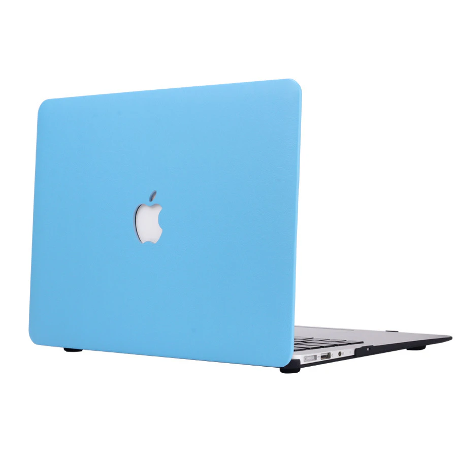 Apple macbook Air Pro Neo 11 12 13 13.6 14 15 16 inch classic sky blue leather case cover protector