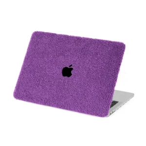 Apple macbook Air Pro Neo 11 12 13 13.6 14 15 16 inch purple lavender fluffy sheep-fur like textured case cover protector
