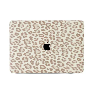 Apple macbook Air Pro Neo 11 12 13 13.6 14 15 16 inch exotic cream leopard leather case cover protector