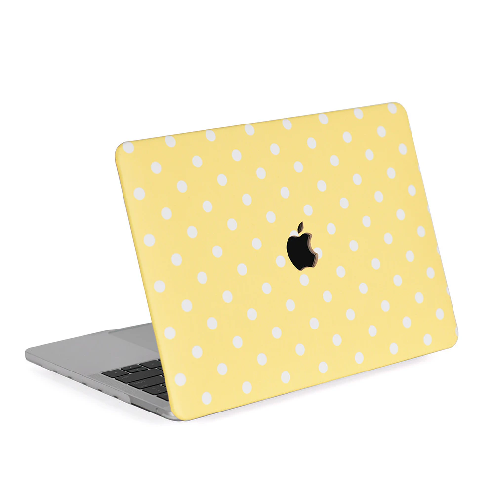 Apple macbook Air Pro Neo 11 12 13 13.6 14 15 16 inch yellow dotty leather case cover protector