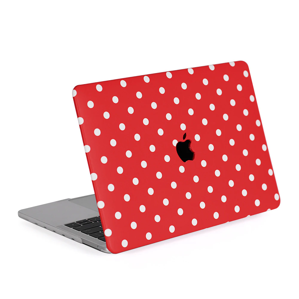 Apple macbook Air Pro Neo 11 12 13 13.6 14 15 16 inch red dotty leather case cover protector