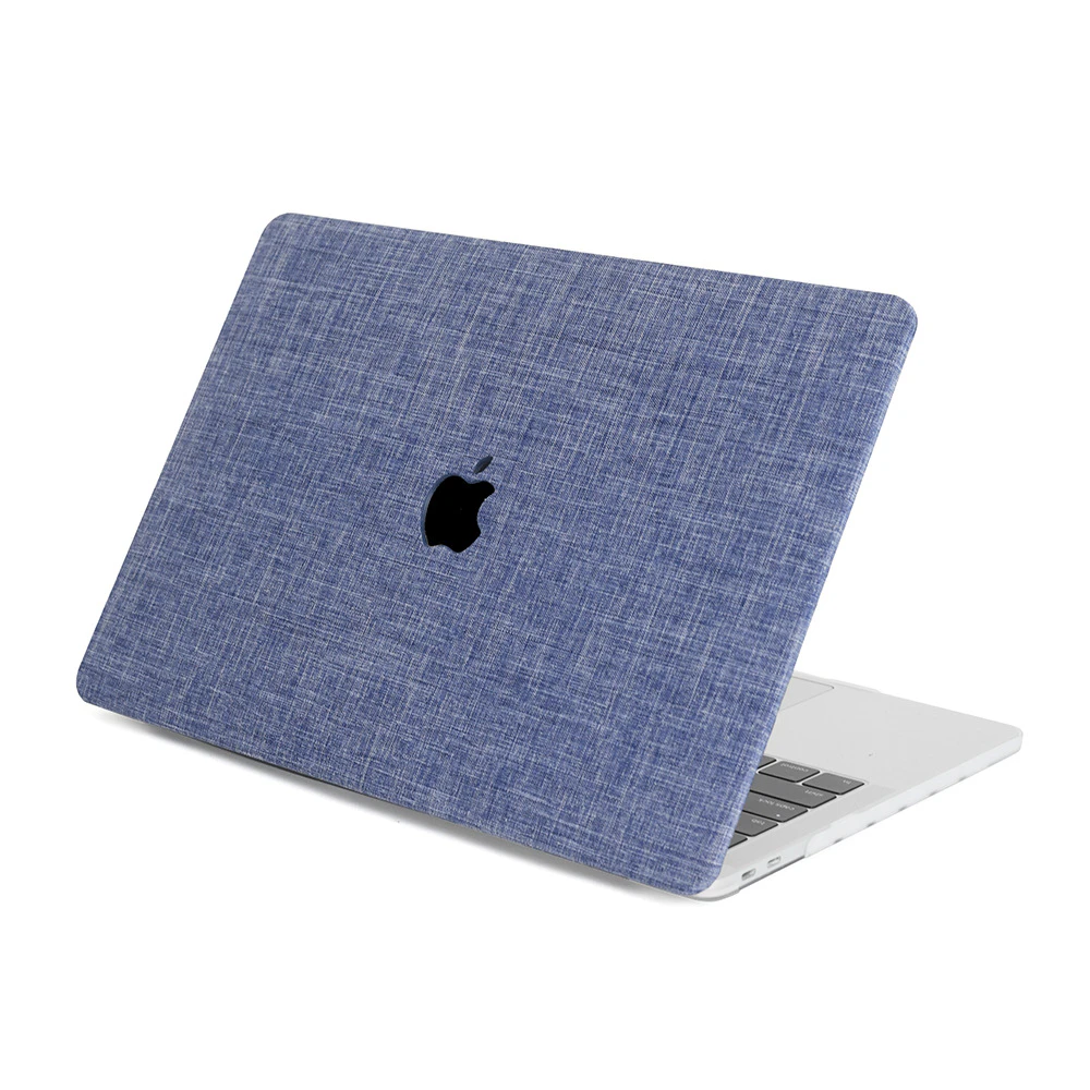 Apple macbook Air Pro Neo 11 12 13 13.6 14 15 16 inch denim blue jeans textured case cover protector