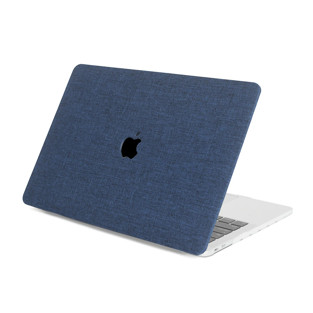 Apple macbook Air Pro Neo 11 12 13 13.6 14 15 16 inch navy blue jeans textured case cover protector