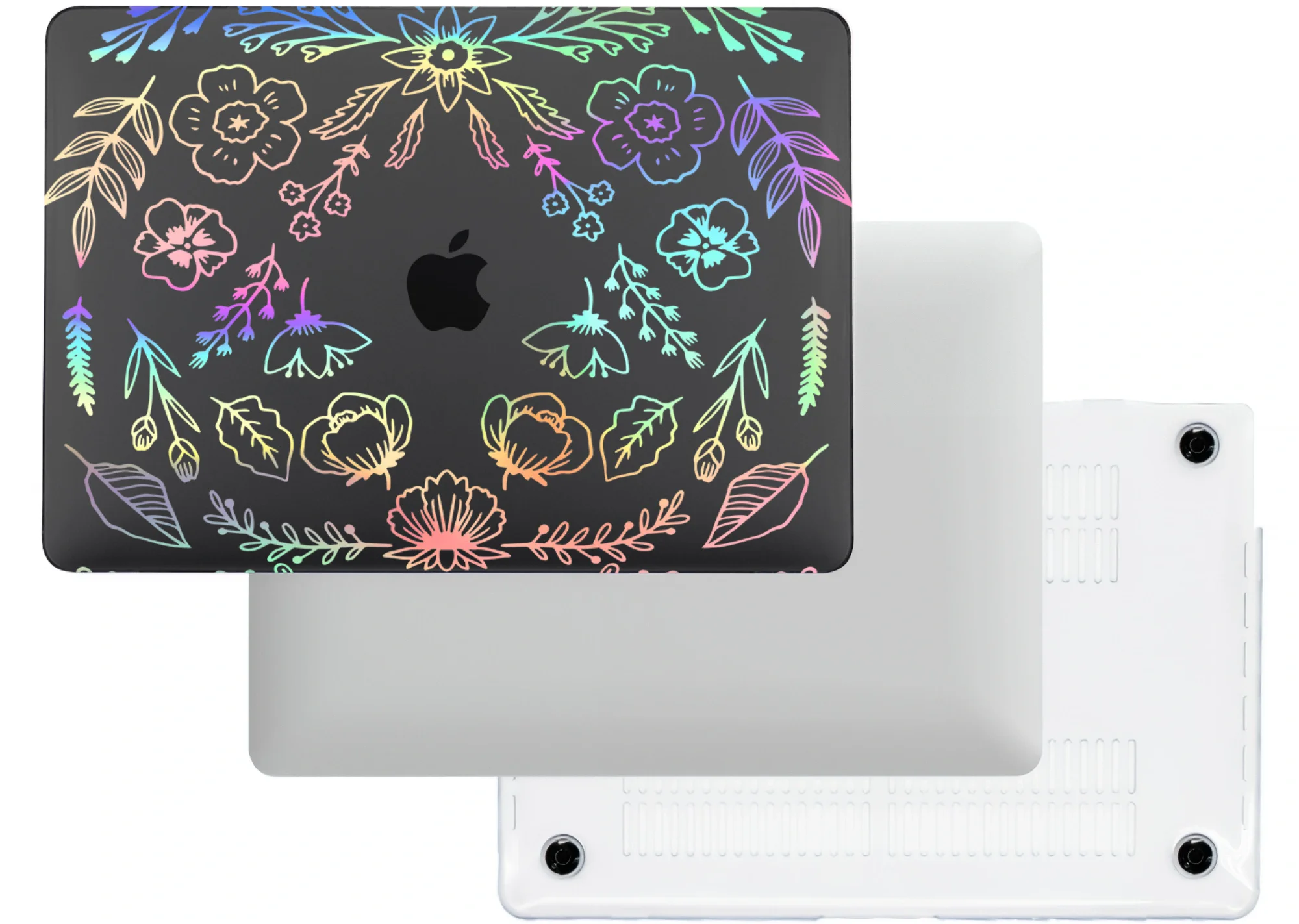 macbook air pro neo full protection top and bottom laser holographic iridescent case