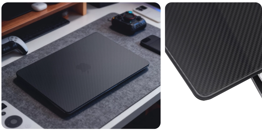macbook iconic carbon fiber textured case