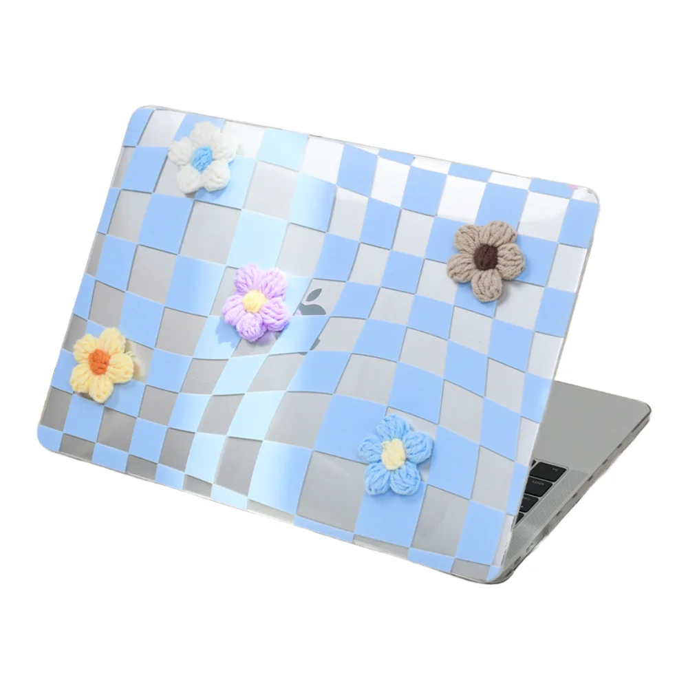 Apple macbook Air Pro Neo 11 12 13 13.6 14 15 16 inch art cutie blue flowers case cover protector
