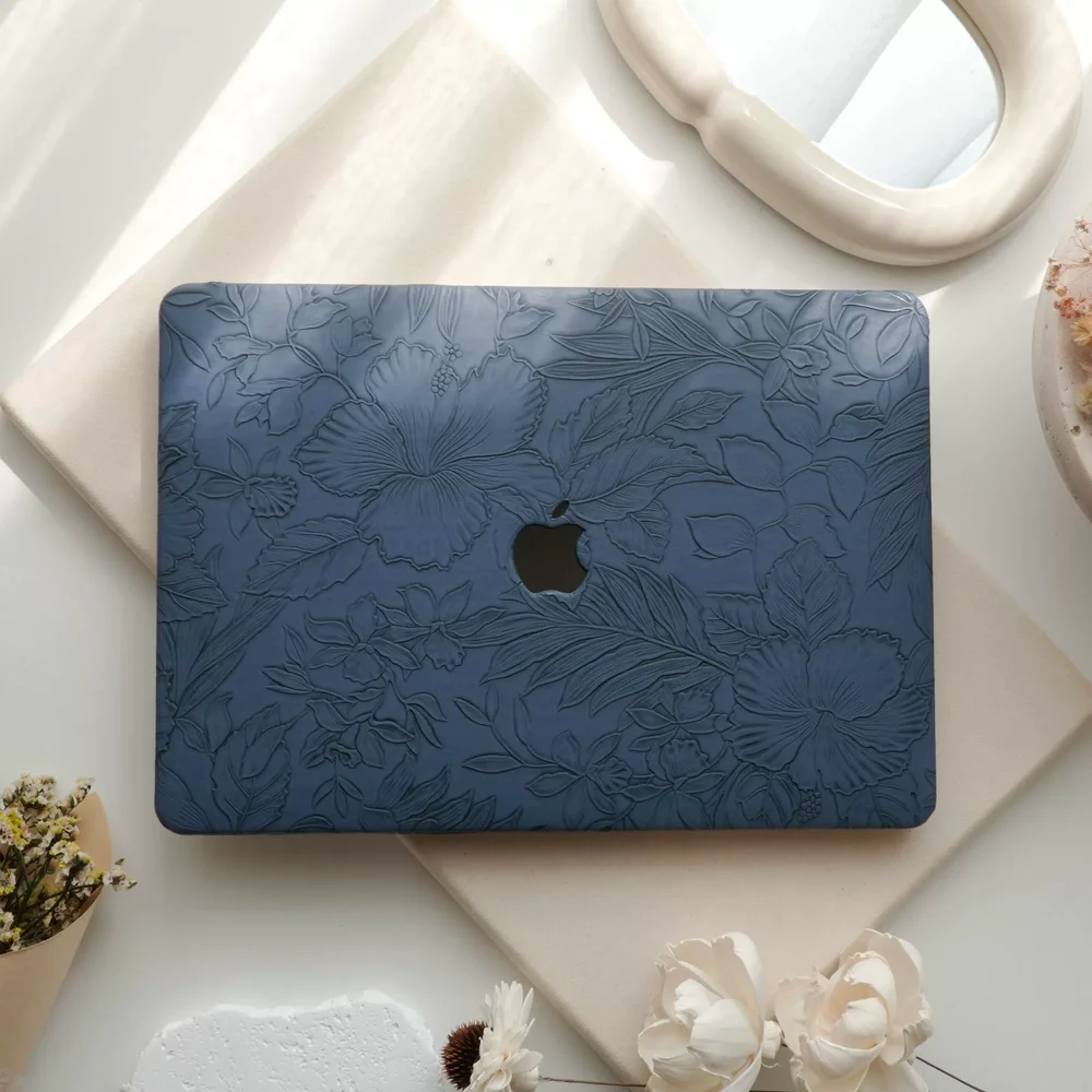 Apple macbook Air Pro Neo 11 12 13 13.6 14 15 16 inch royal blue floral case cover protector