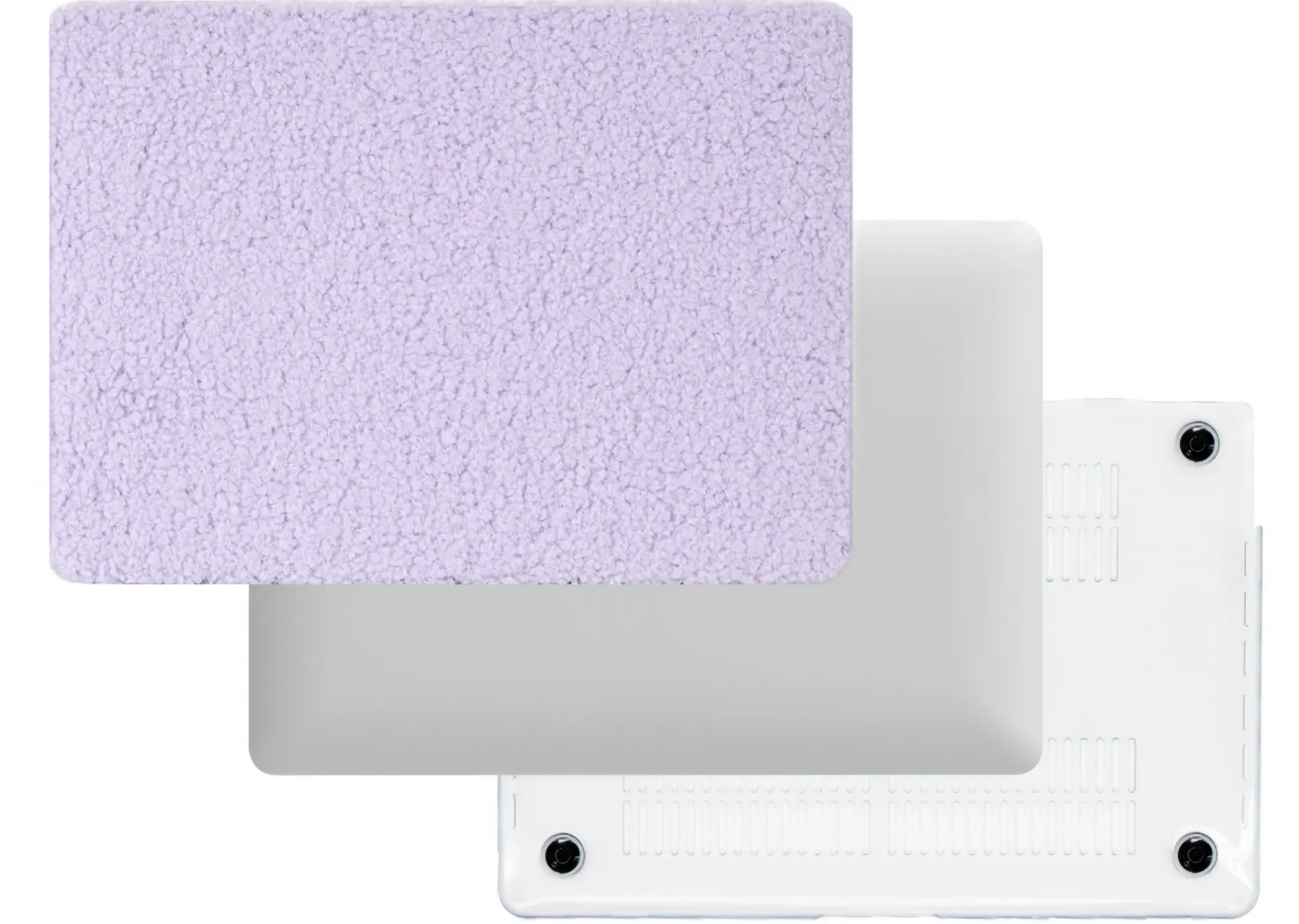 macbook air pro neo full protection top and bottom purple fluffy case

