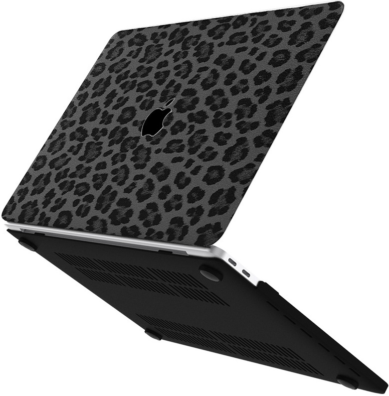 macbook leopard print textured leather case
